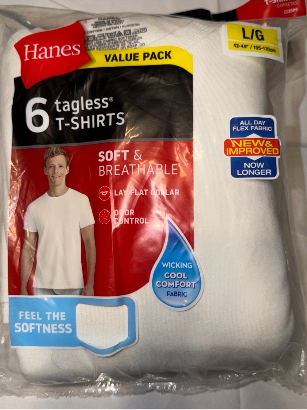Hanes White Crew Neck T-Shirts Pack